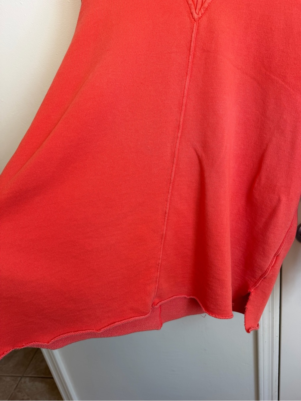 aerie Oversized Distressed Pullover Crewneck Sweatshirt Red Size Small - Picture 4 of 8